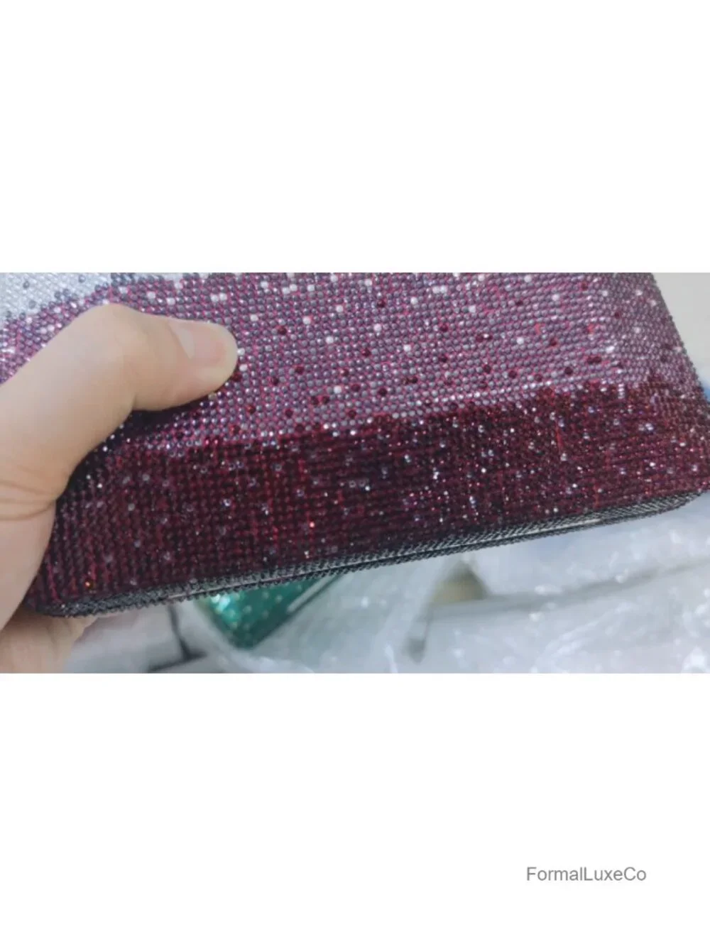 Rhinestone Evening Clutch Purse with Detachable Chain Strap for Party Dinner